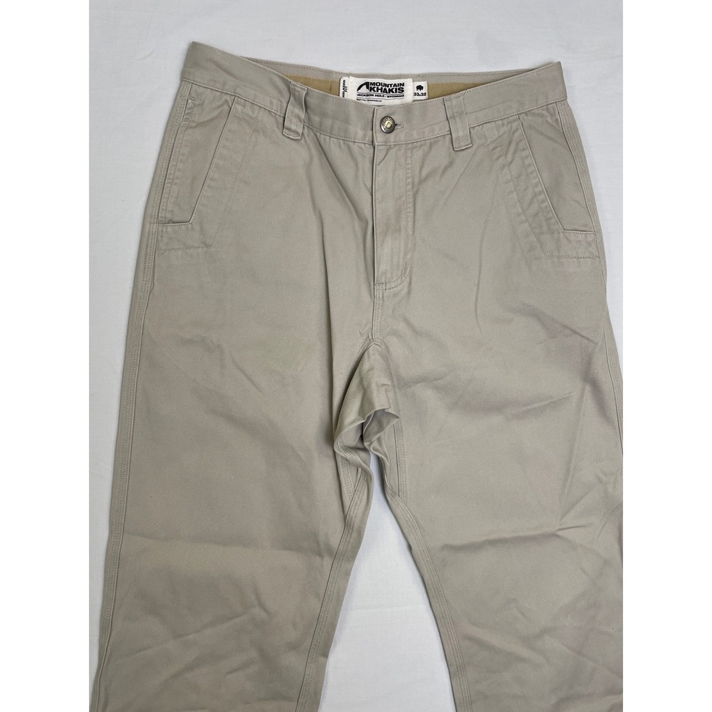 Mountain Khakis Teton Twill Relaxed Fit Mens 33x32 Tan Cotton Chino Pants - Picture 2 of 11